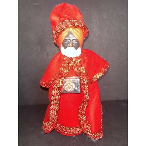 3 Christmas Wisemen Kings Velvet Clothing Mrs Butterworth Bottles Homemade 70's - Picture 5 of 8